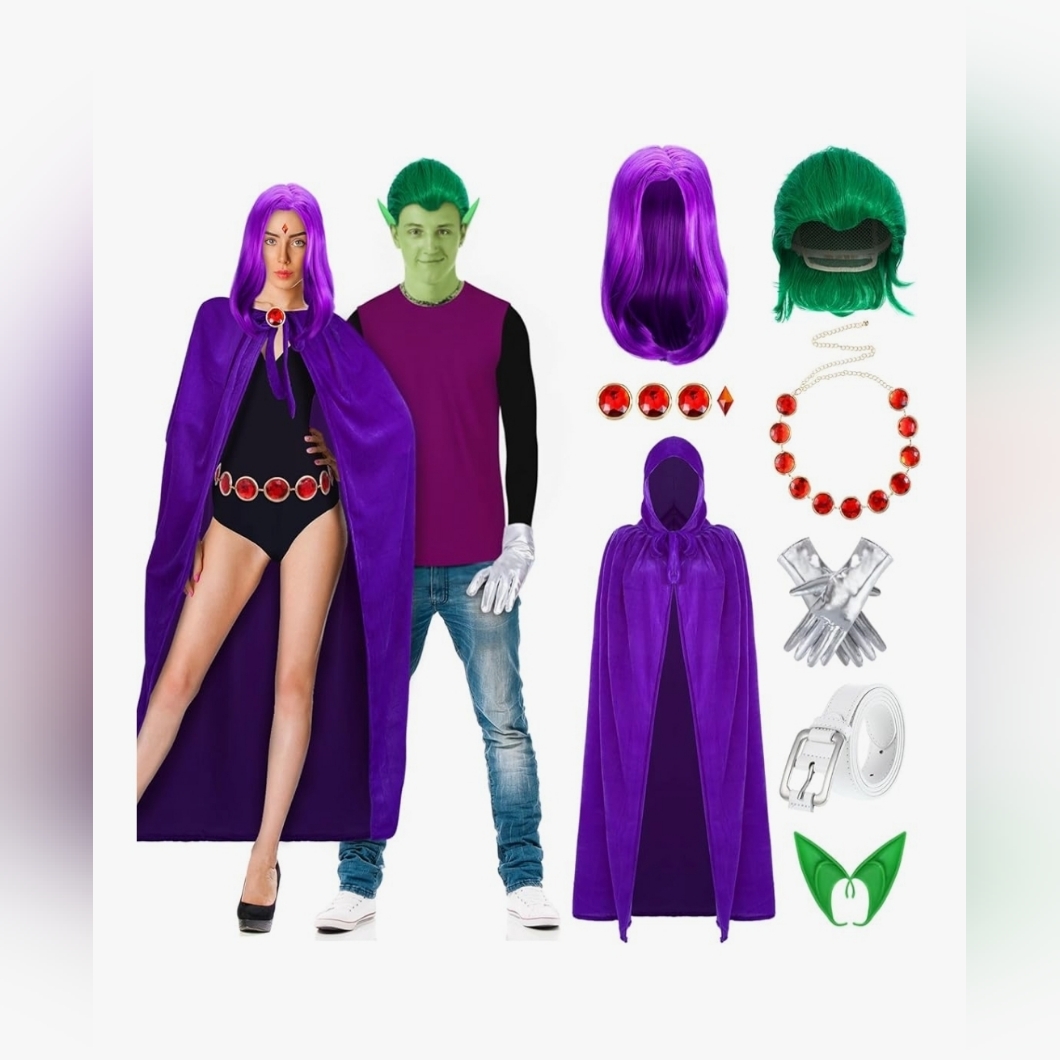 New Raven  Beast Boy Os Couples Halloween Cosplay Costumes